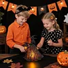Resin Halloween Witch LED Lights Battery/USB Charging Handcrafted Stained Glass Witch Lamps Multi-Purpose Colorful Witch Desktop Statue Halloween & Year-Round Home Decor