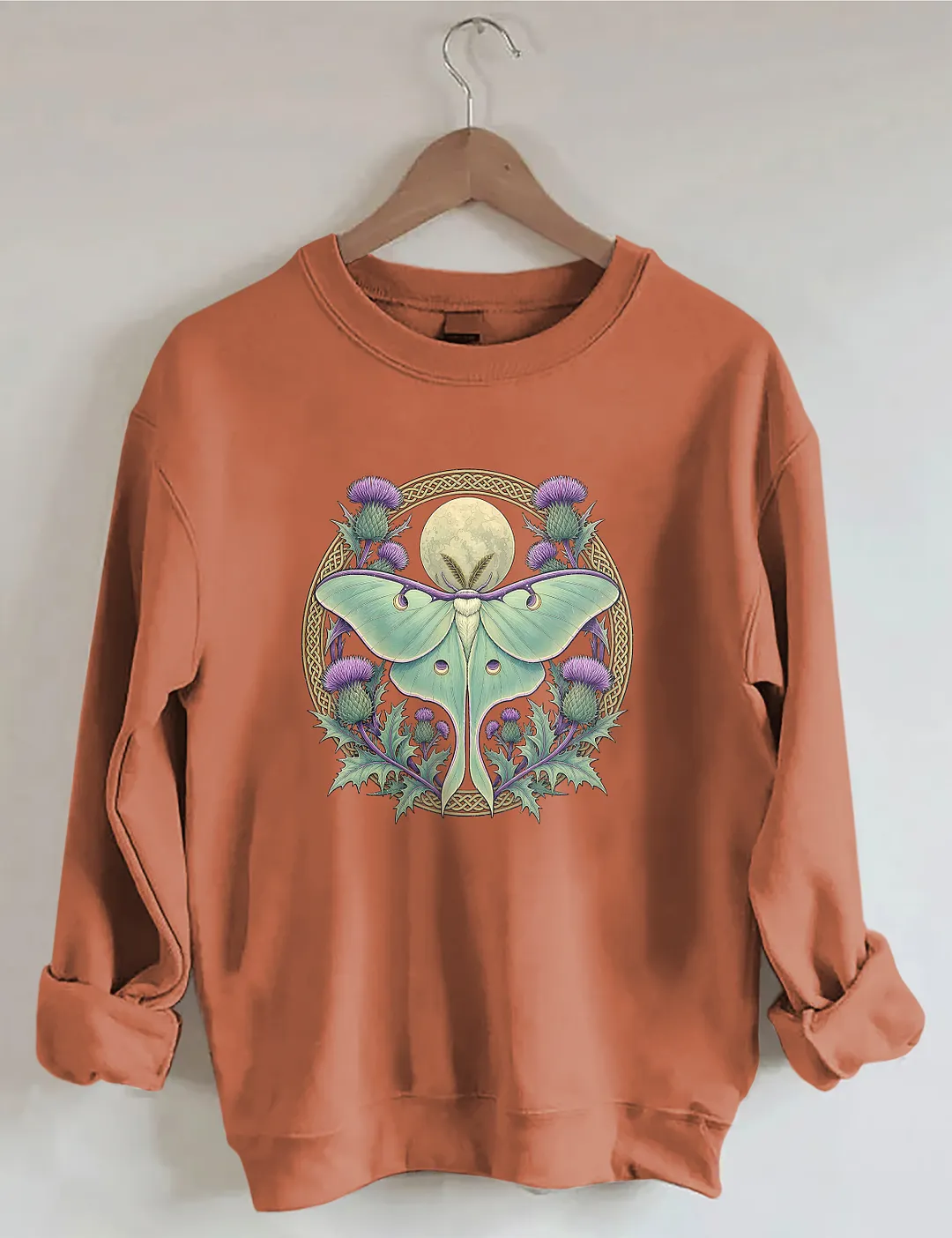 Scottish Thistle Luna Moth Sweatshirt
