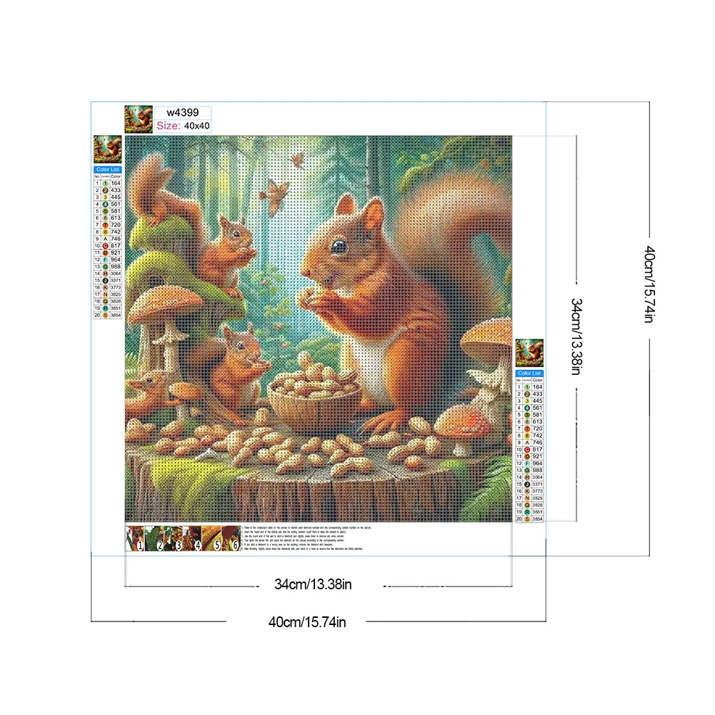 Diamond Painting - Full Round Drill - Autumn Squirrel(Canvas|40*40cm)