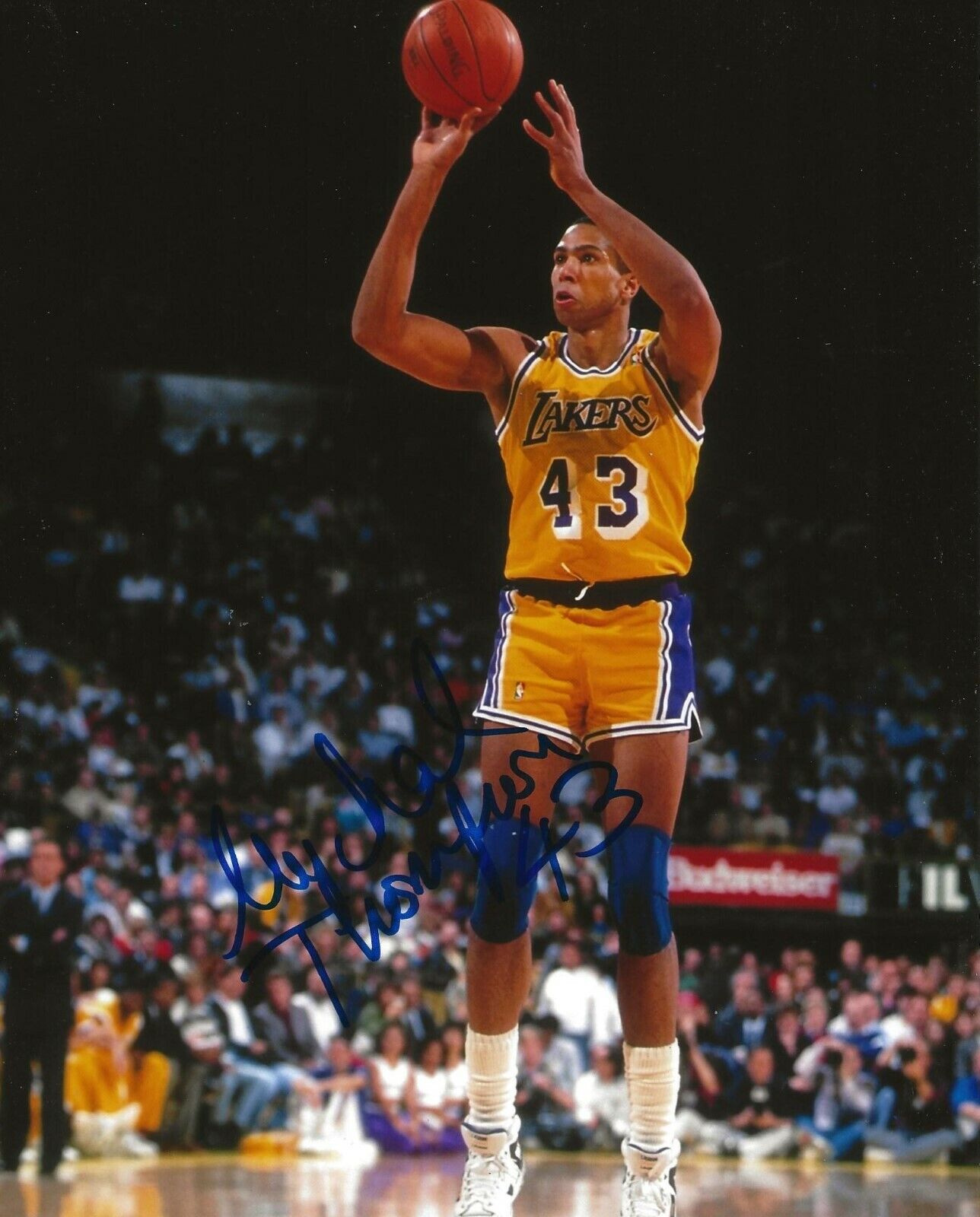 Mychal Thompson signed LA Los Angeles Lakers 8x10 Photo Poster painting autographed Showtime