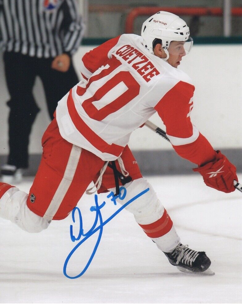 Detroit Red Wings Willie Coetzee Signed Autographed 8x10 Photo Poster painting COA #3