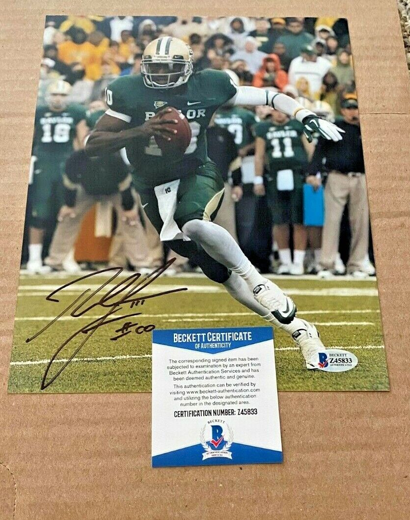 ROBERT GRIFFIN III SIGNED BAYLOR BEARS 8X10 Photo Poster painting BECKETT CERTIFIED #2