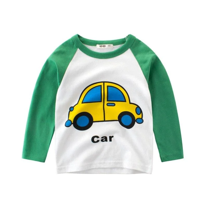 Kids Clothes Boys Solid Cotton T-shirts Children Autumn Winter Sweatshirts Cartoon Girls Long Sleeve Tops Baby Boy T Shirts
