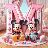 Disney Mickey & Minnie Alphabet-Full Round Diamond Painting 40*40CM
