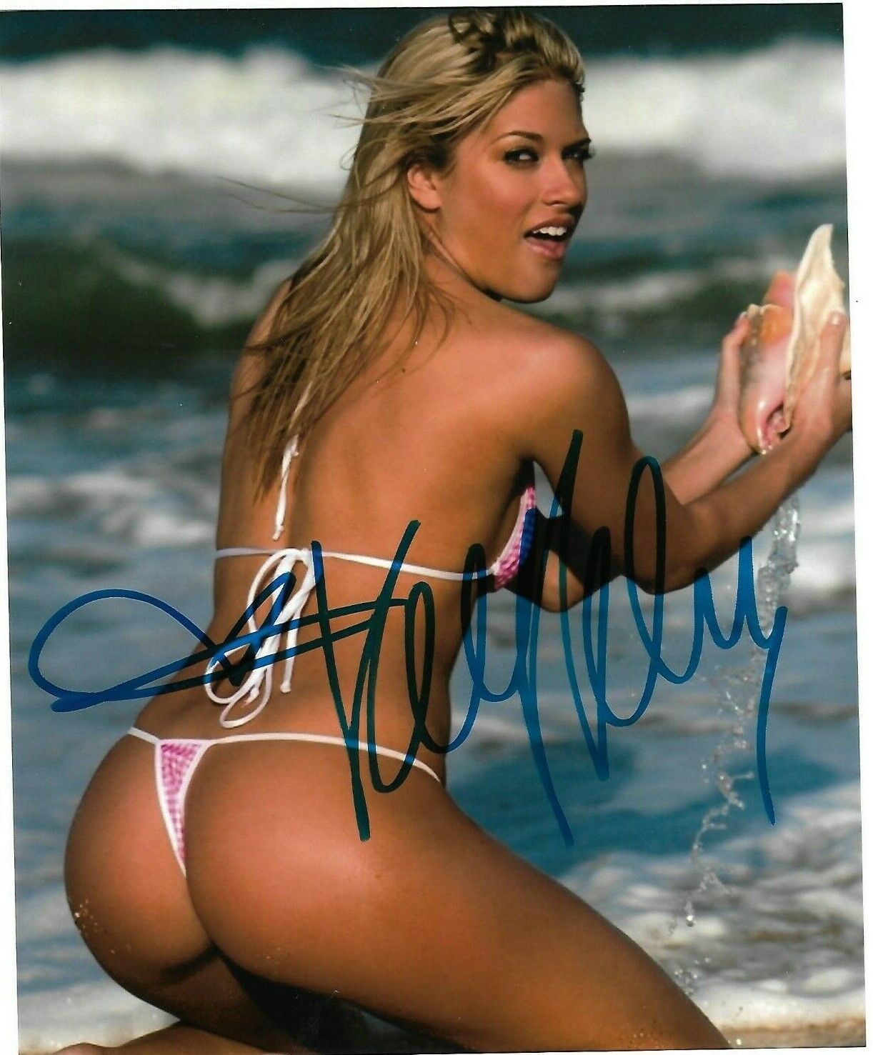 SEXY WWE KELLY KELLY BARBIE BLANK Signed 8x10 Photo Poster painting