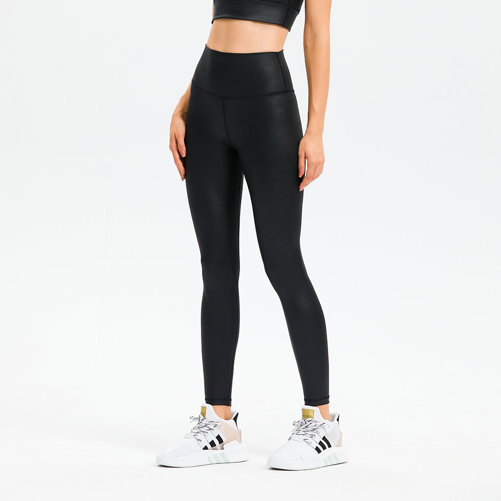 tight leather look leggings
