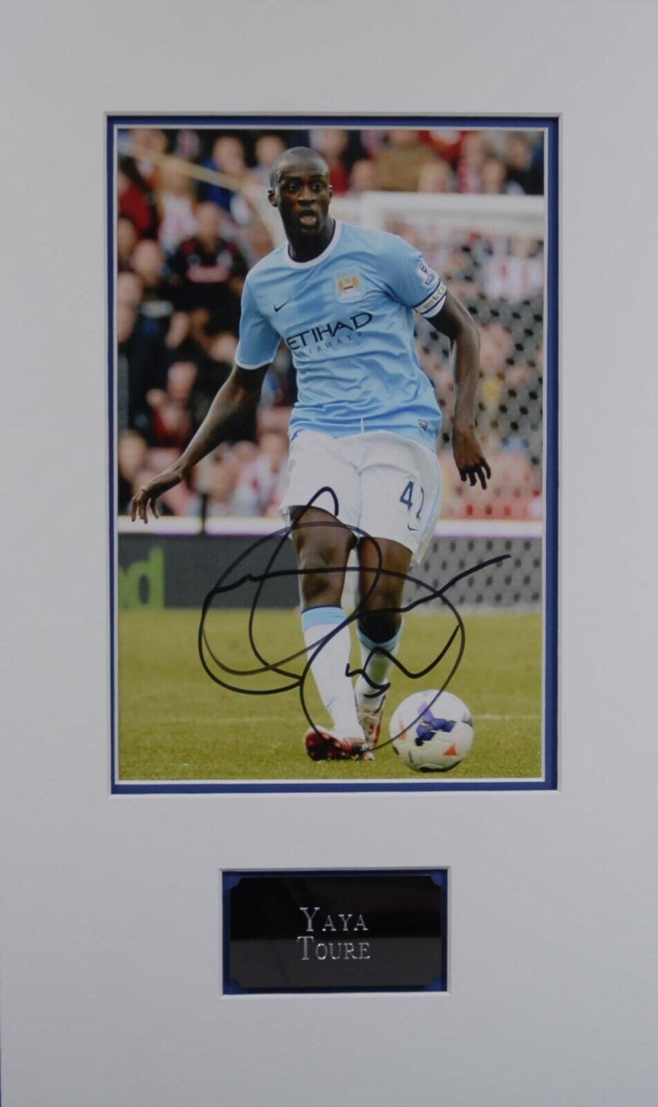 Yaya TOURE Signed & Mounted 12x8 Photo Poster painting AFTAL COA Manchester City Man City