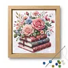 Flowers Books Partial 11CT DIY Beaded Cross Stitch Kits for Beginners Adults Home Wall Decor Cross Stitch Art and Crafts Kits 36x36cm tapestrymarket
