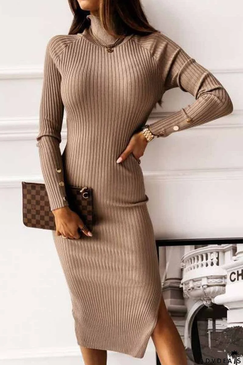 Casual Sexy Long Modern Sleeve Mini Dress(4 Colors)