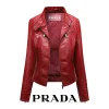 【PRADA】Modna i uniwersalna damska kurtka skórzana (materiał skóra jagnięca)