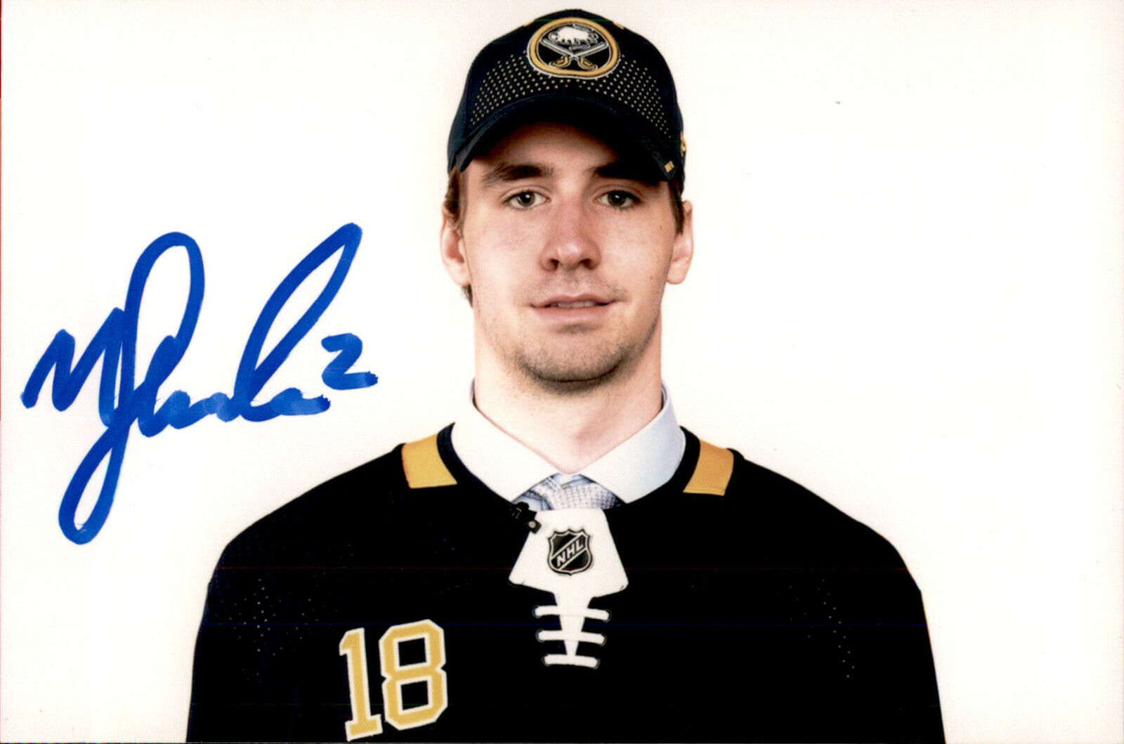 Mattias Samuelsson SIGNED 4x6 Photo Poster painting BUFFALO SABRES