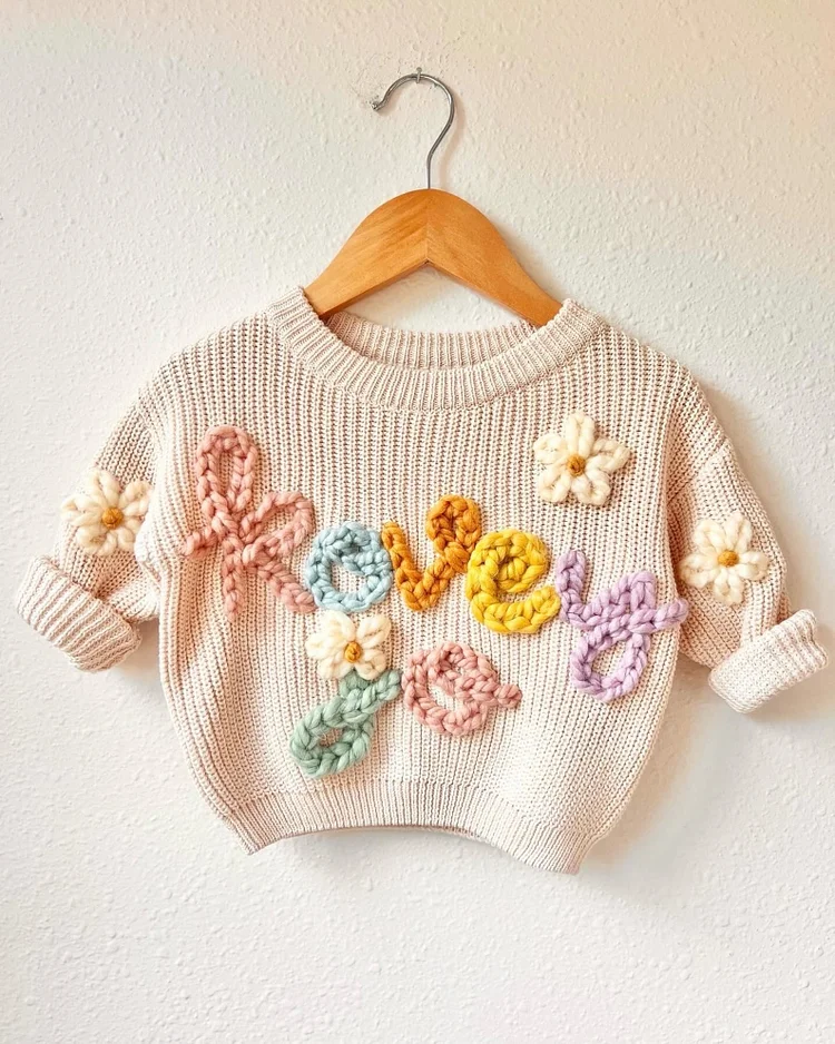 Personalized Hand Embroidered Baby and buy Toddler Sweaters