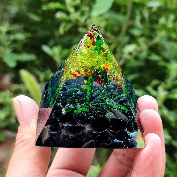 Peridot Obsidian Christmas Tree Of Life Orogne Pyramid