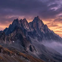 Mountain Range at Sunrise - Diamond Painting