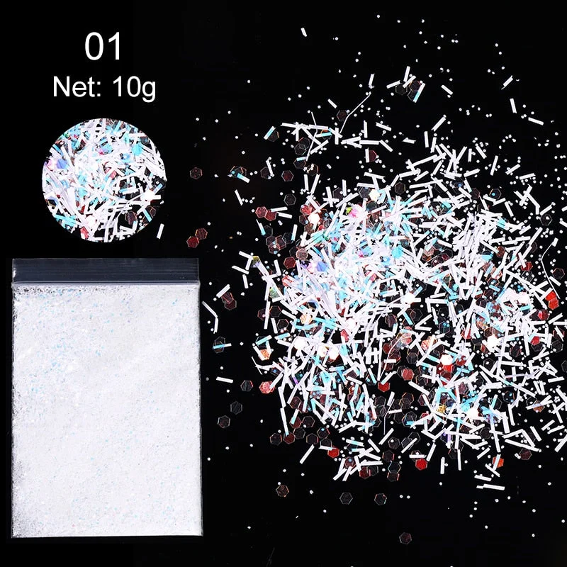 1 Bag Nail Sequins Butterfly Design 3D Glitter Colorful Nail Flakes iridescent Palliette Spangle Decoration Nail Art Sticker