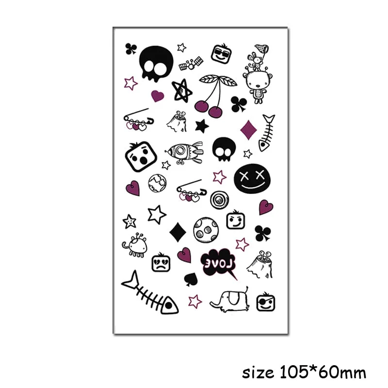 Temporary Tattoo Stickers Sexy Cross English Alphabet Line Fake Tatto Waterproof Tatoo Hand Leg Belly Small Size for Women Men