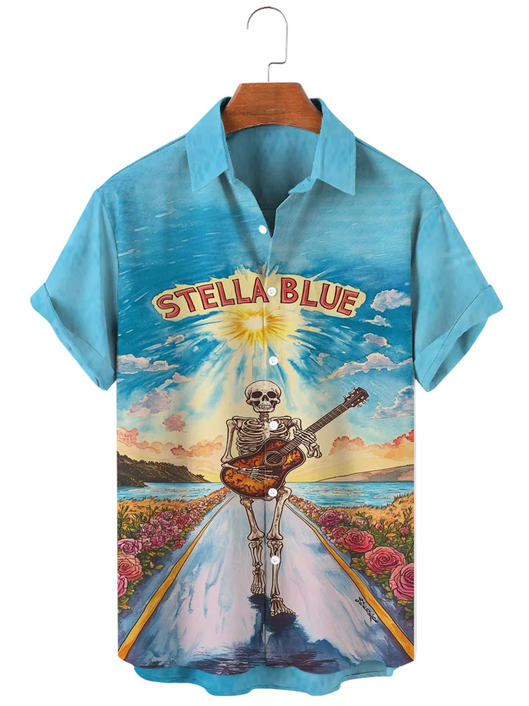 Teecade Teecade Stella Blue Art Print Shirt