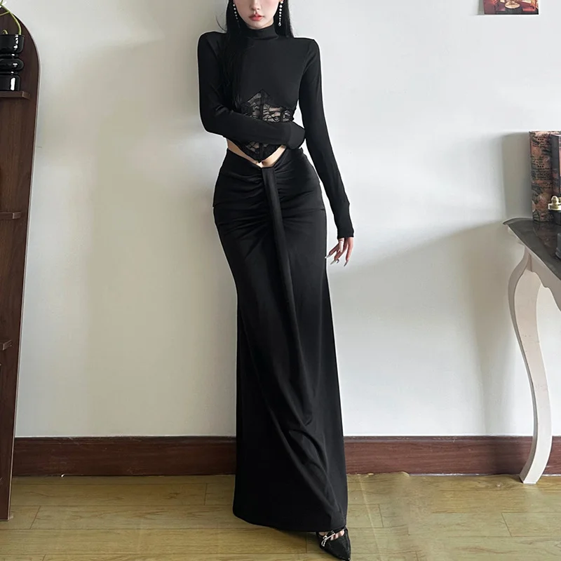 Uveng New Women's High-Necked Lace Clad Tops In Autumn 2024