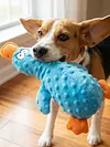Cute Duck Dog Squeak Toys with Built-in Squeaker Puppy Teething Interactive Chewing Plush Toy for All Breed Sizes To Keep Them Busy