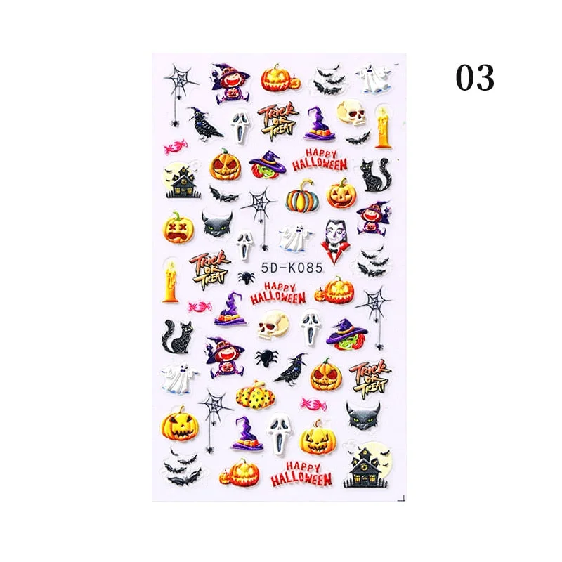 1PC 5D Nail Stickers Winter Santa Claus Self-Adhesive Slider Nail Art Decorations Christmas Snow Decals Manicure Accessories-Nail Inspo