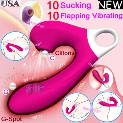 pornhint Pornhint G-spot Clit Sucking Vibrator Massager Flapping Vibrating Dildo Sex Toy for Women