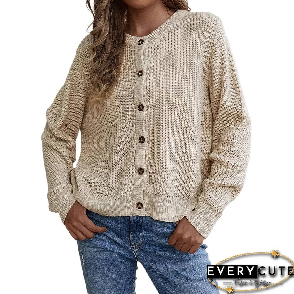 Apricot Button Front Double Wear Knit Cardigan