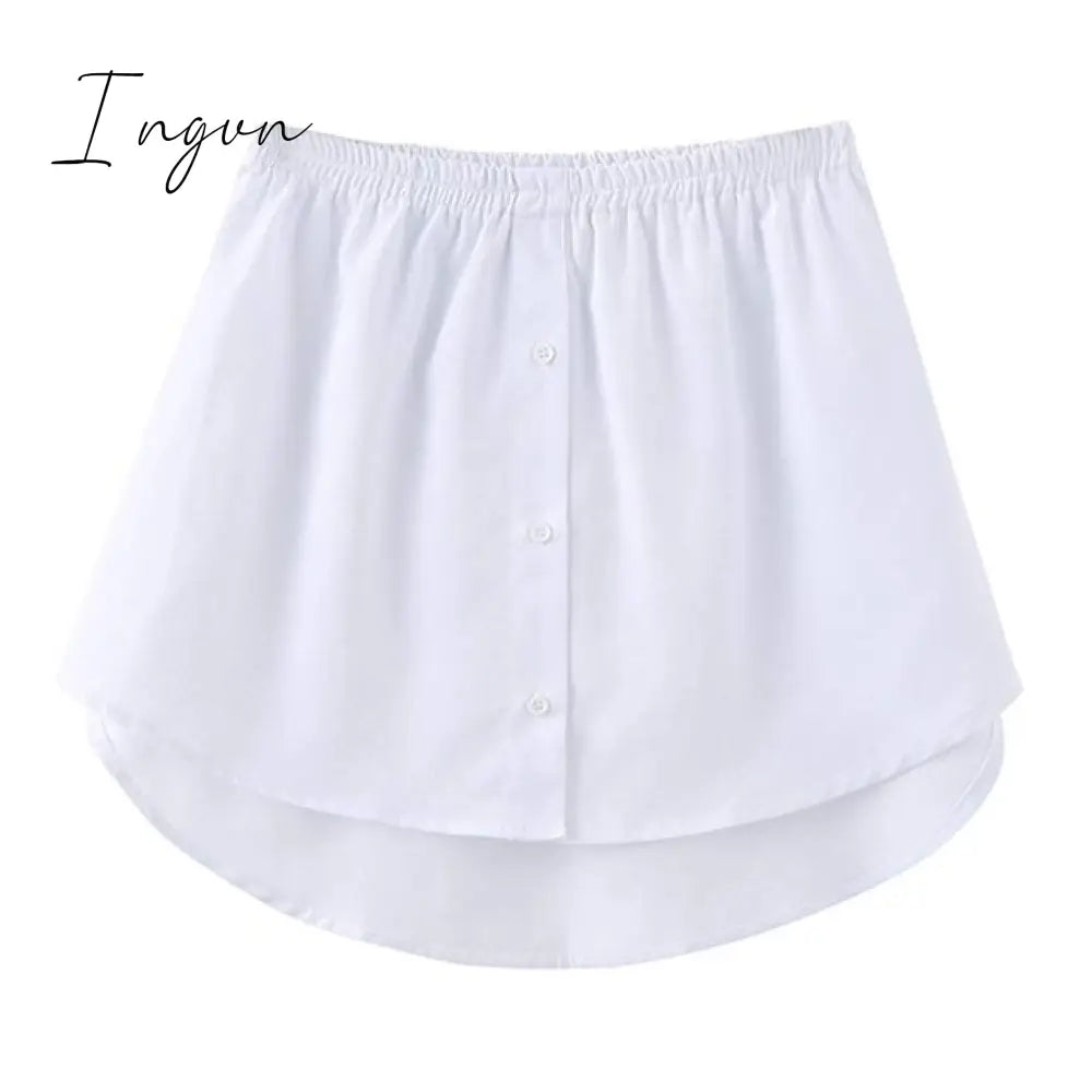 Ingvn - Spring Outfits New Style Womens Fake Shirts Hem Underskirts Elastic High Waist Split Half