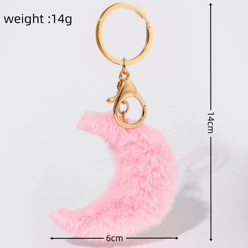 Cute Moon Alloy Plush Women’s Bag Pendant Keychain