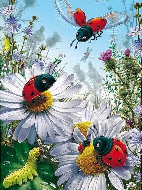 

Ladybugs On Flowers – Paint By Numbers - 40*50CM, 501 Original