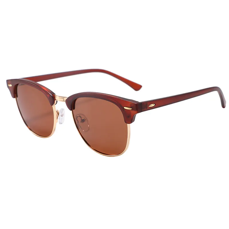 Sunglasses Men Polarized Sunglasses for Men Women Unisex Semi-Rimless Frame Retro Driving Sun Glasses-vocosishoes