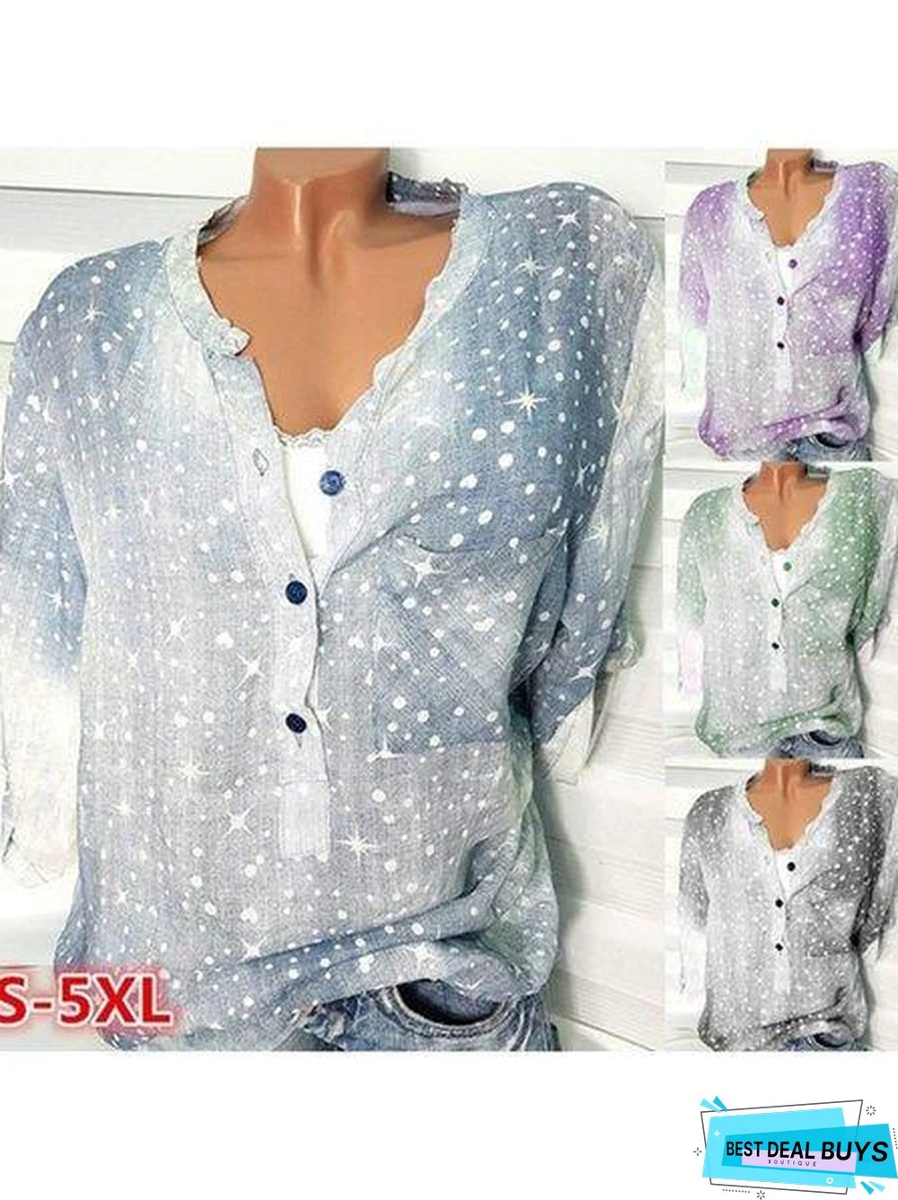 Long Sleeve Pockets Printed Shirts