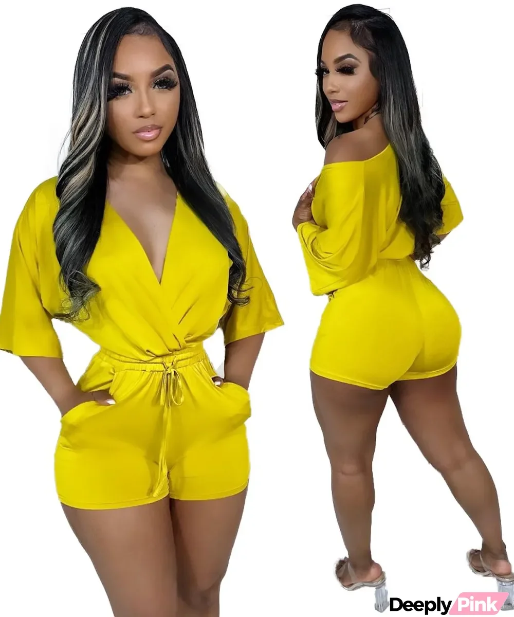 Summer Fashion Sexy Solid Color Two-Piece Shorts Set
