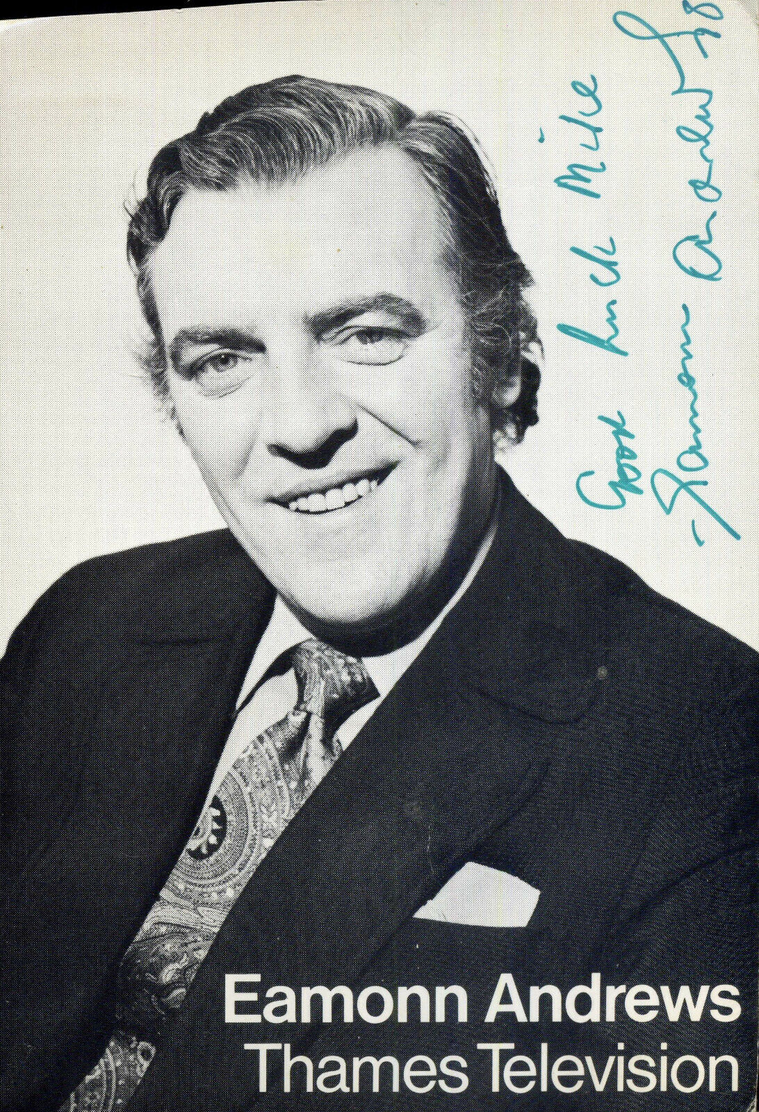 EAMONN ANDREWS Signed 'Thames' Photo Poster paintinggraph - TV Presenter / Show Host - preprint