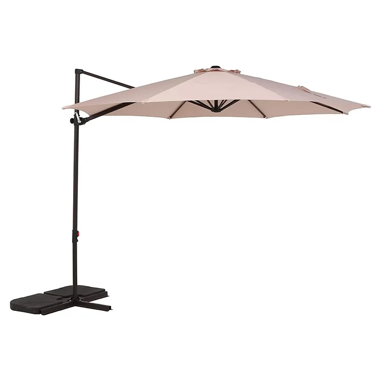 GRAND PATIO 10FT Outdoor Aluminum Patio Umbrella, Market Cantilever large outdoor umbrella Polyester Patio Shade UV Protection,Offset Patio Umbrella With Base,Tilt and Crank