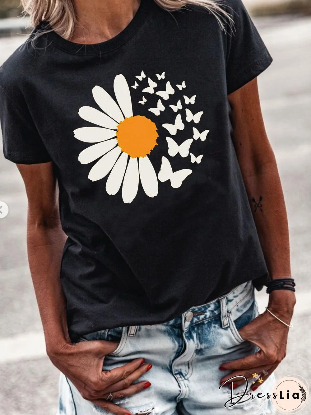 Casual Floral Short Sleeve T-shirt