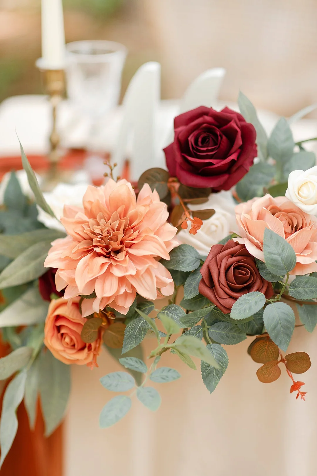 Head Table Floral Swags in Sunset Terracotta