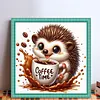 Coffee Hedgehog-11CT Stamped Cross Stitch 40*40cm/15.75*15.75in tapestrymarket