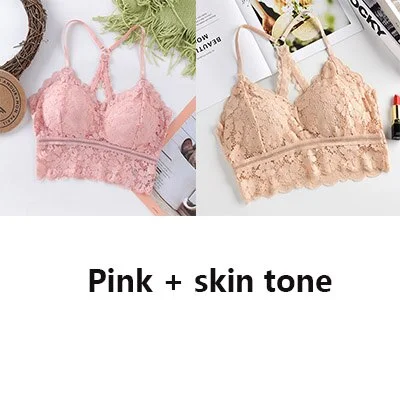 Women Bralette French style lace sexy beauty back bra girl underwear deep V underwear without underwire soft thin seamless bra