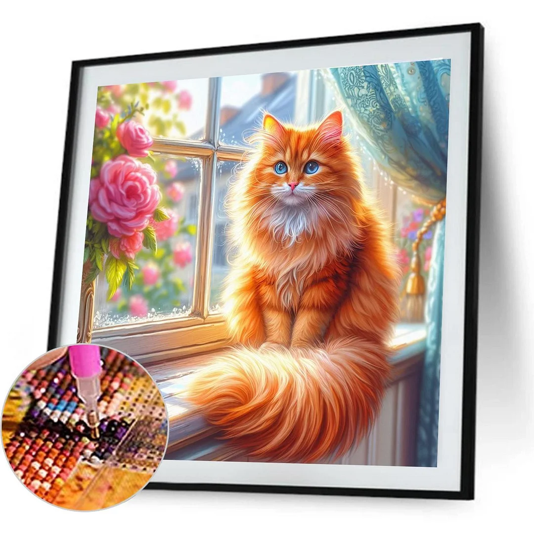 Diamond Painting - Full Round Drill - Cat(Canvas|Canvas|40*40cm)