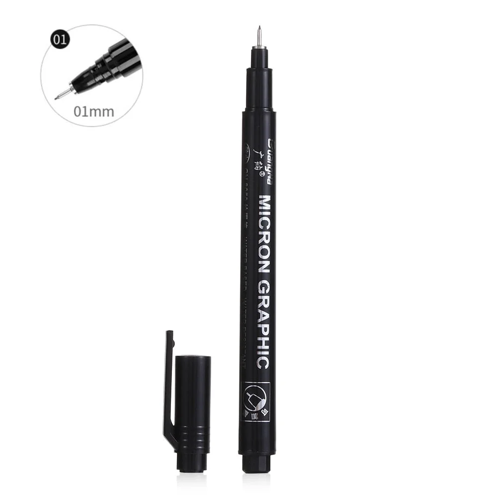 1pcs Nail Art Graffiti Pen Black Color UV Gel Polish Design Dot Painting Detailing Pen Brushes DIY Nail Art Adorn Tools