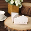 10 Pack | 4"x2.5" White Single Slice Triangular Cake Boxes with Scalloped Top, Party Favor Gift Box