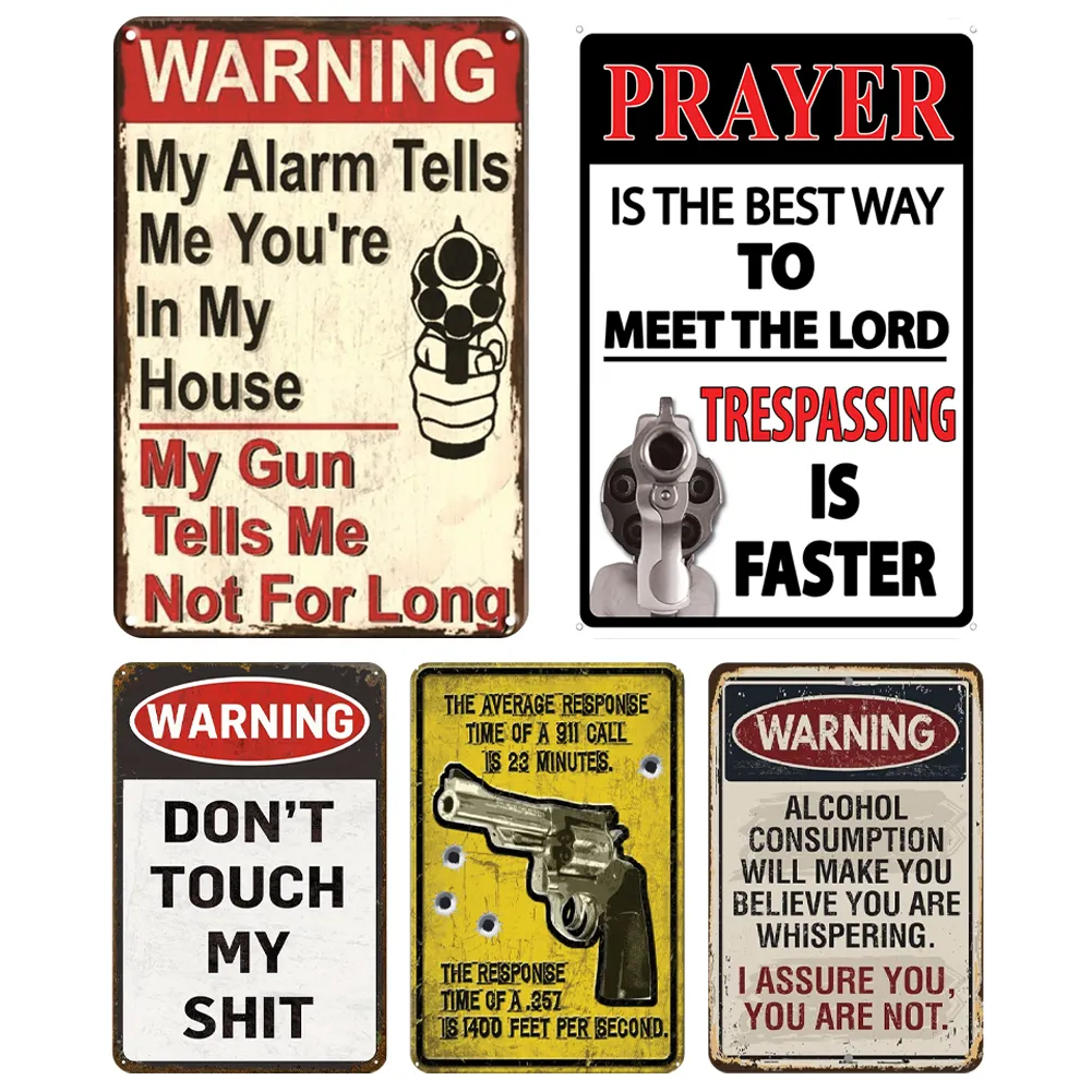 Warning Sign Decor (Multi Style) Warning - Vintage Metal Signs - 30*40cm