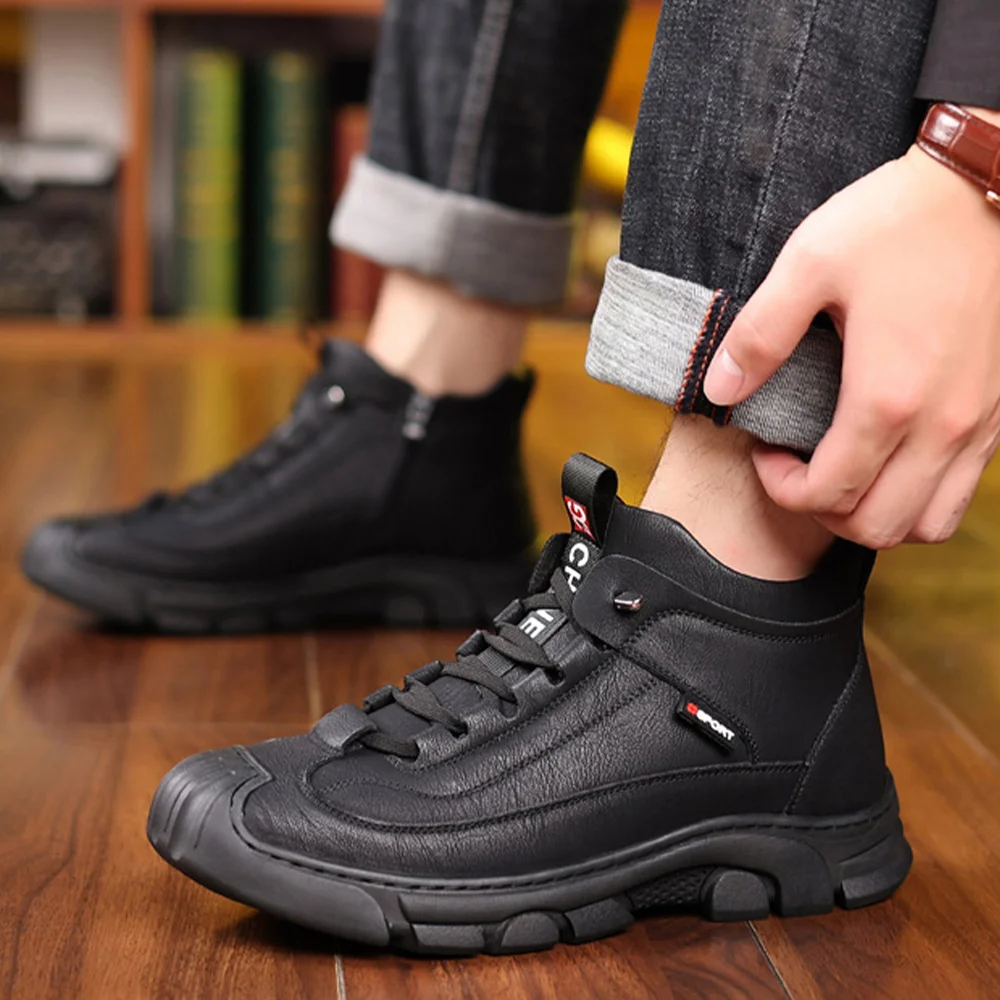 Smiledeer New men's casual fleece boots