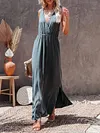Solid Color Sleeveless Maxi Dress