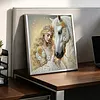 Pearl White Horse 5D DIY Diamond Art Painting Kit Partial Drill 30x30cm