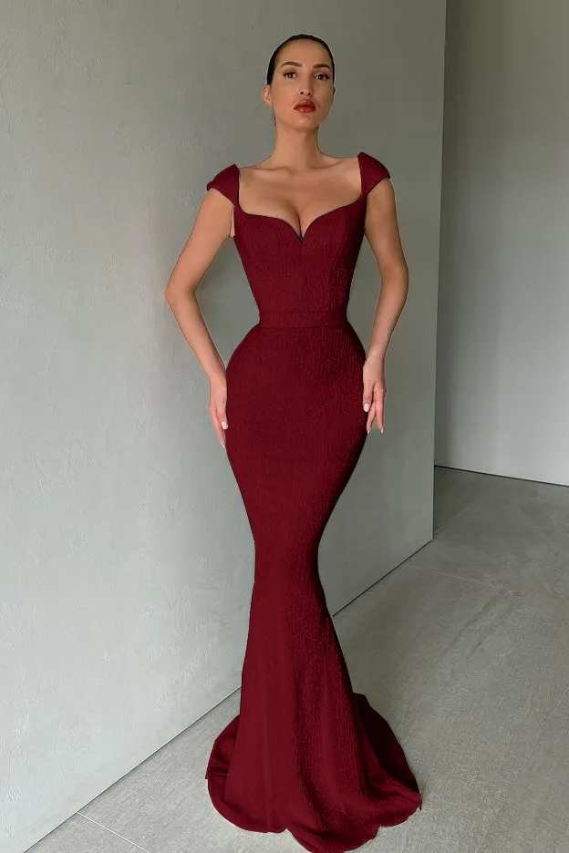 Exquisite Square Neck Long Sleeves Sequined Mermaid Prom Dresses
