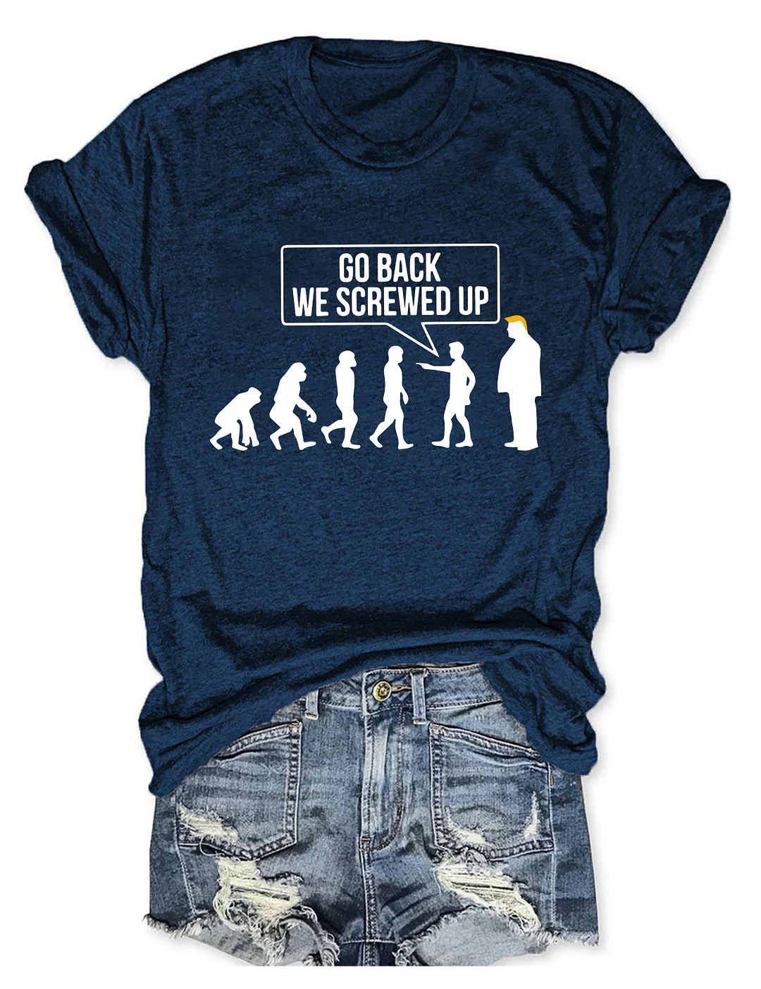 Go Back We Screwed Up Subtle FDT T-shirt