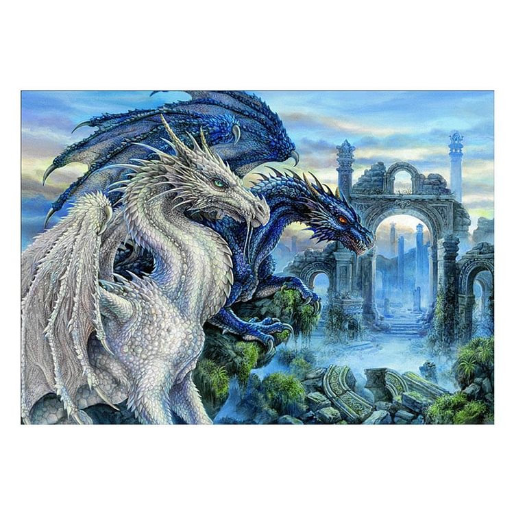 Peinture de diamant - rond partiel - dragon