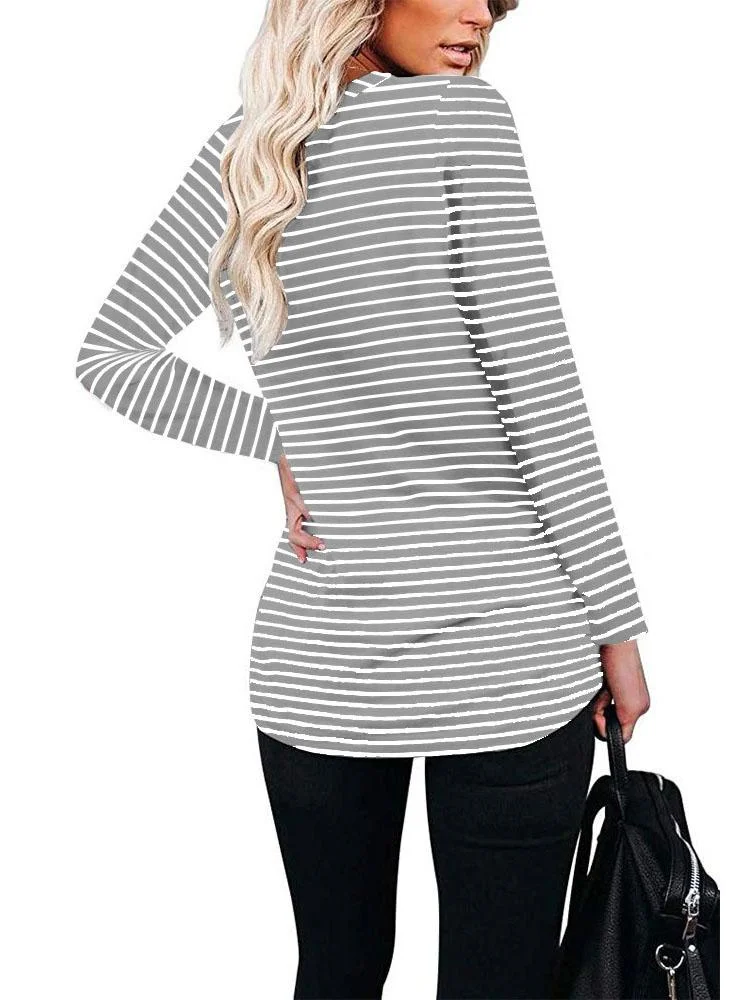 Women Half Sleeve V-neck Solid Color Dress