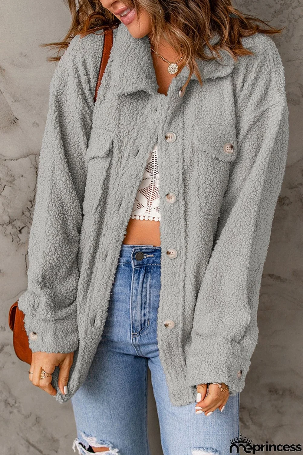 Flap Pockets Button Front Jacket